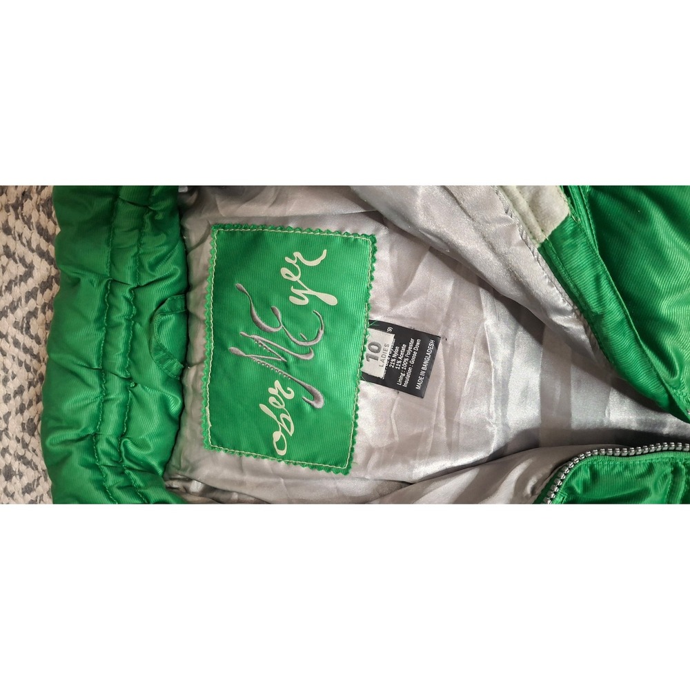 Obermeyer Clarendon Green Satin Puffer Ski Jacket 100% Goose Down Size 10 *READ - Picture 16 of 16